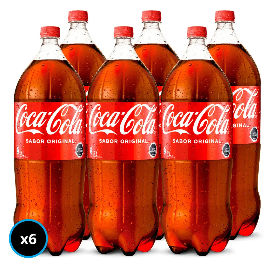 6X BEBIDA COCA COLA 3 LTS