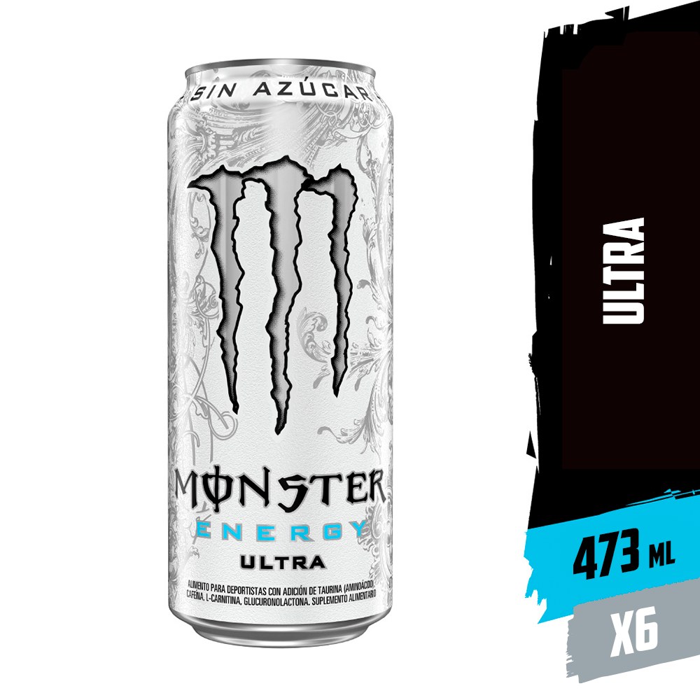 6x ENERGETICA MONSTER ENERGY ULTRA SIN AZUCAR 473CC