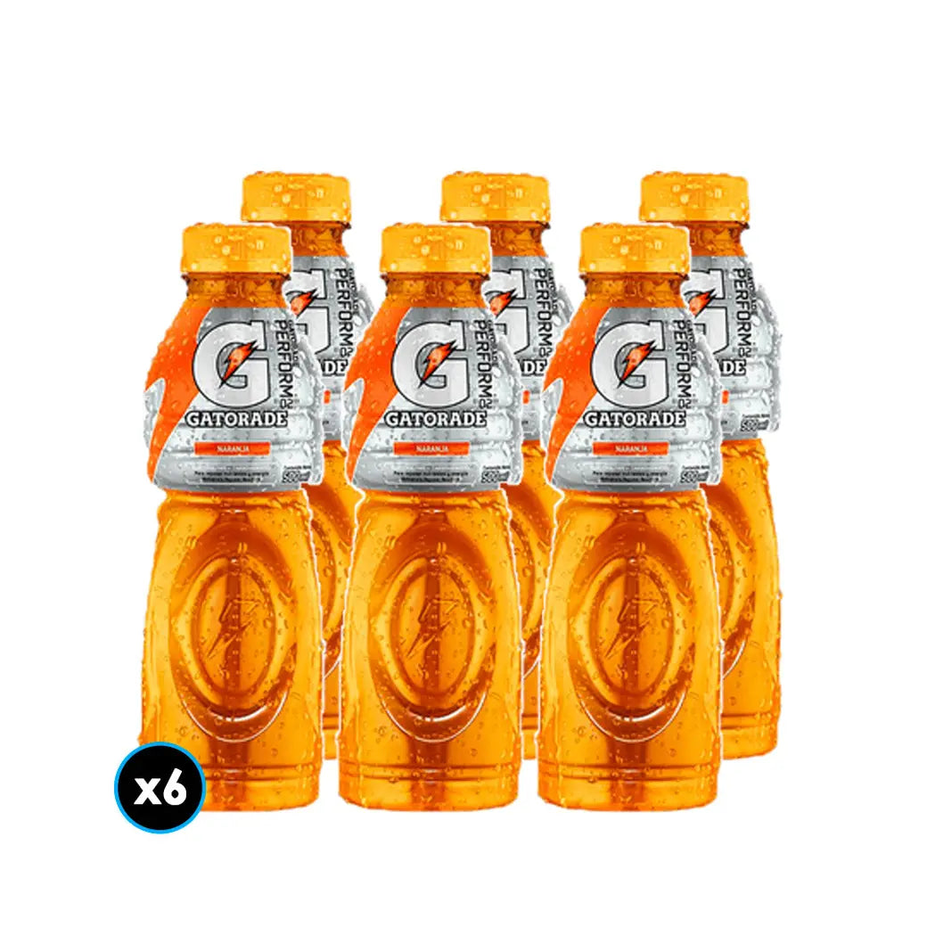 6x Bebida Isotónica Gatorade Naranja 500cc