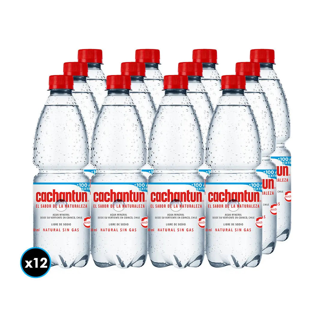 12x AGUA MINERAL CACHANTUN SIN GAS 600cc