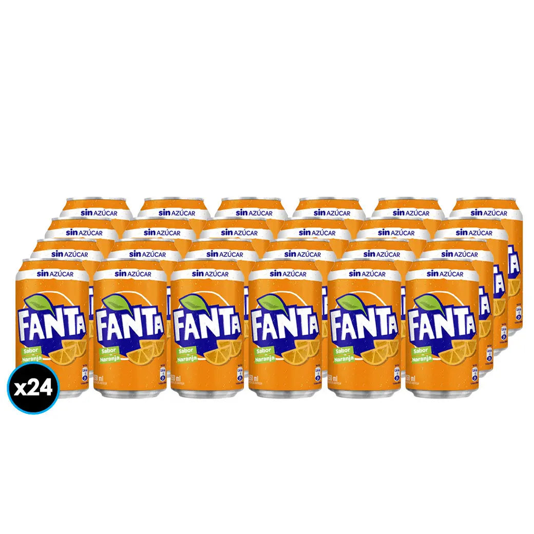 24x Bebida Fanta Sin Azúcar Lata 350cc