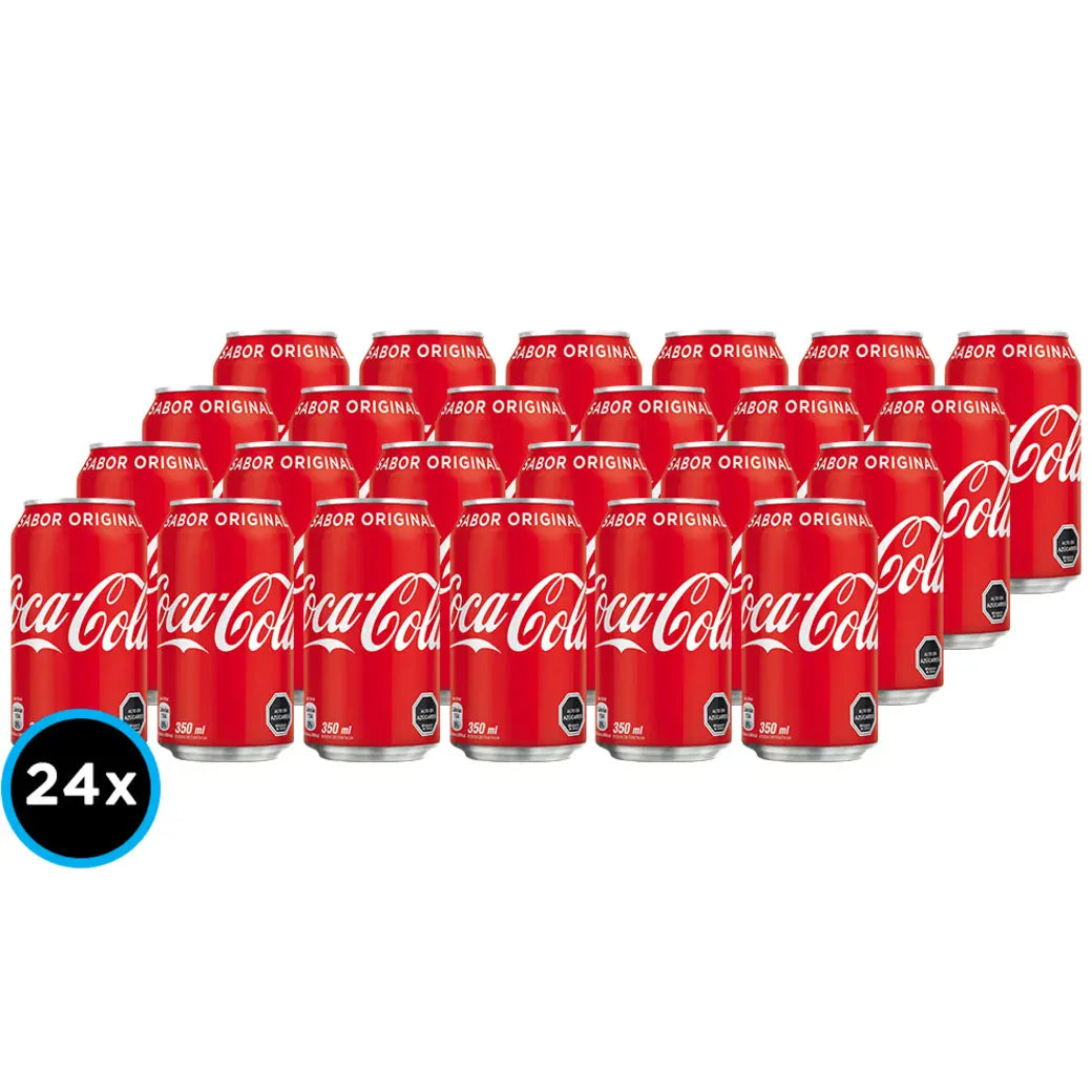24x Bebida Coca Cola Normal en Lata 350cc