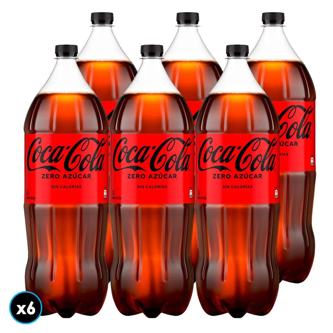 6x Bebida Coca-Cola Zero Azúcar 3 Litros