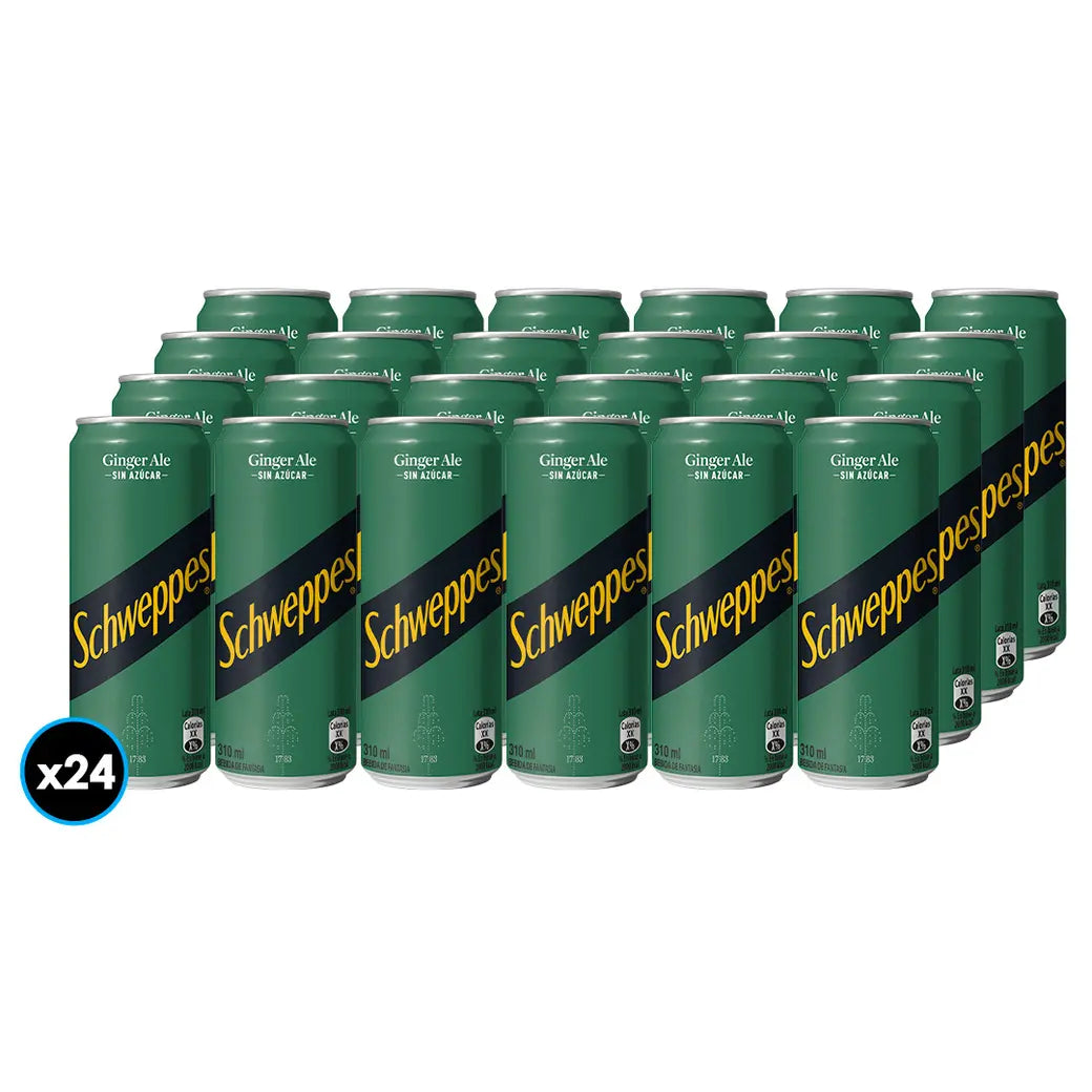 24x Bebida Schweppes Ginger Ale Sin Azúcar 310cc