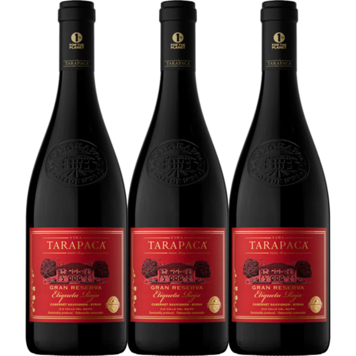 PACK 3 BOTELLAS TARAPACA ETIQUETA ROJA