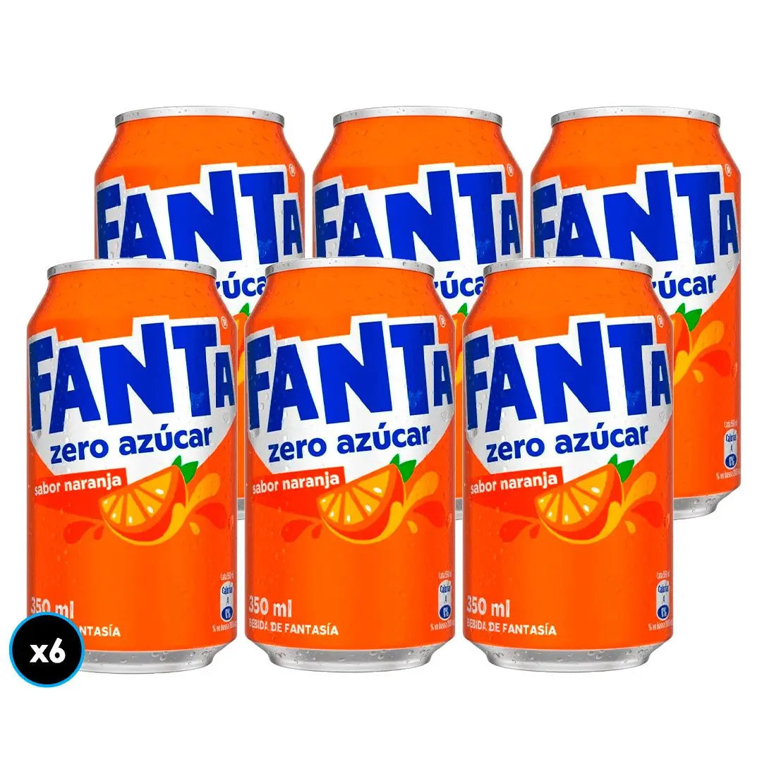 6x Bebida Fanta Sin Azúcar Lata 350cc