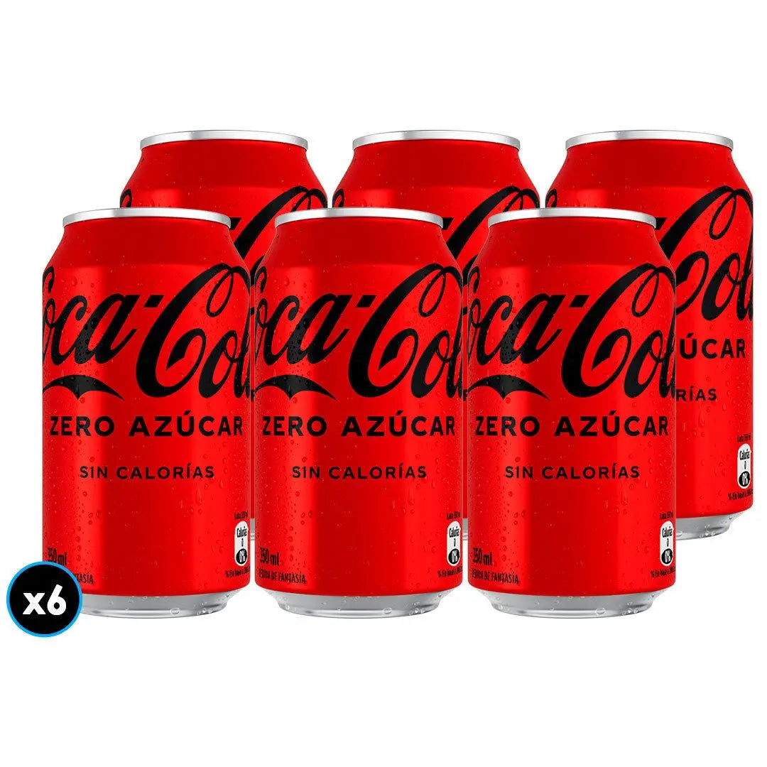 6x Bebida Coca-Cola Zero Azúcar Lata 350cc