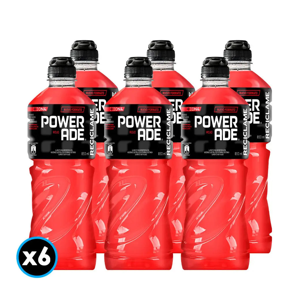 6x BEBIDA ISOTONICA POWERADE ROJO 1.1LT