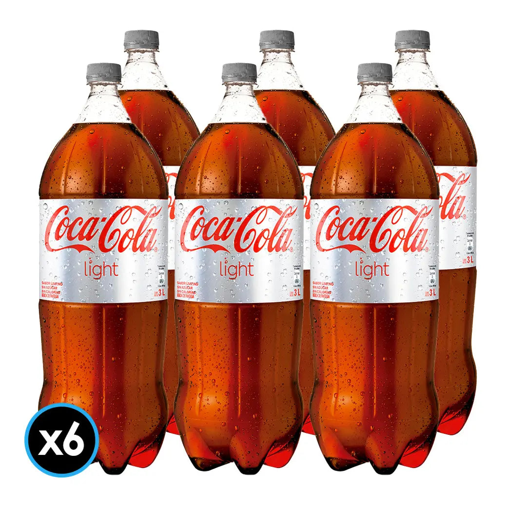 6x BEBIDA COCA COLA LIGHT 3 LTS